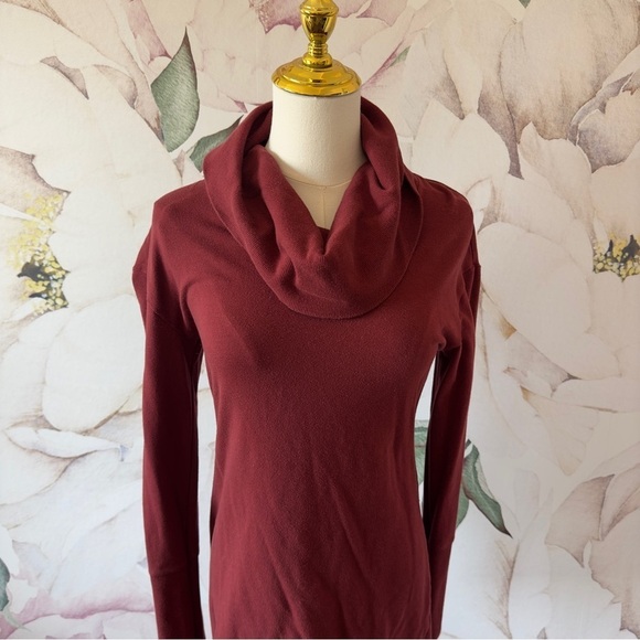 Merona Women's Cowl Long Sleeve Maroon Sweater XS - Picture 2 of 3